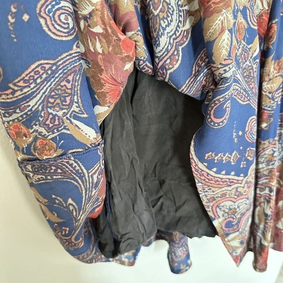 Free People High Plains Tunic Dress Size Small Blue Vintage Floral Print Boho - Picture 9 of 15